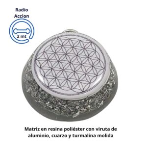 Dije Circular Mini con Flor de la Vida Plateada