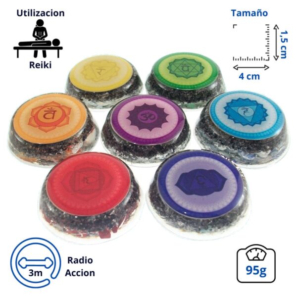 Set Completo para Alinear Chakras con Simbología (7 Orgonitos)