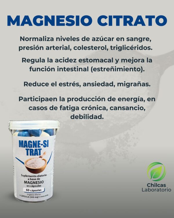 Magne-Si Trat (Citrato de Magnesio, 30 Capsulas.) - Image 3