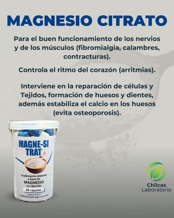 Magne-Si Trat (Citrato de Magnesio, 30 Capsulas.) - Image 2